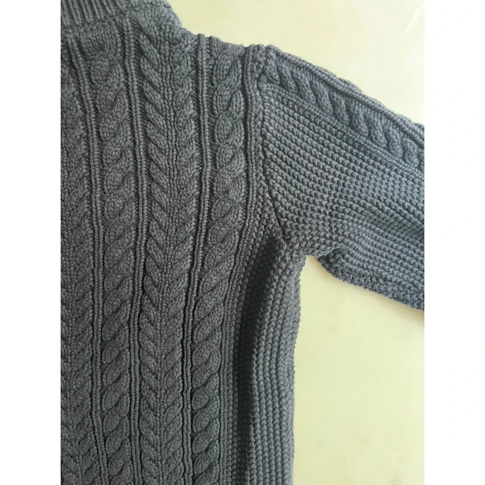 Gap Kids Cable Knit Button Mock Neck Sweater Galaxy Blue size medium 8